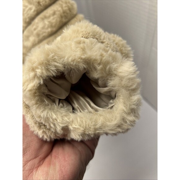 Red Marine Amsterdams Beige Very Fuzzy Hooded Zip Front Jacket SZ L New w/Tags - Picture 8 of 10